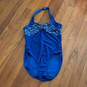 Wolff Fording Royal Blue Gem Front Dance Leotard Size XLC Extra Large Child